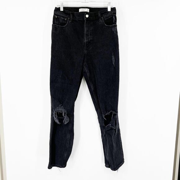 Abercrombie & Fitch The ‘90s Straight Jeans Ultra High Rise Distressed - Picture 1 of 8